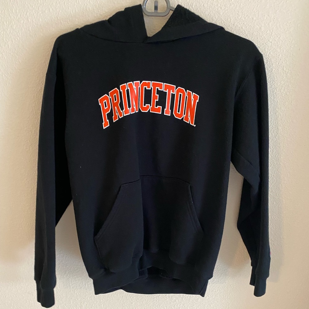 Champion college black hoodie YL 10-12 Princeton